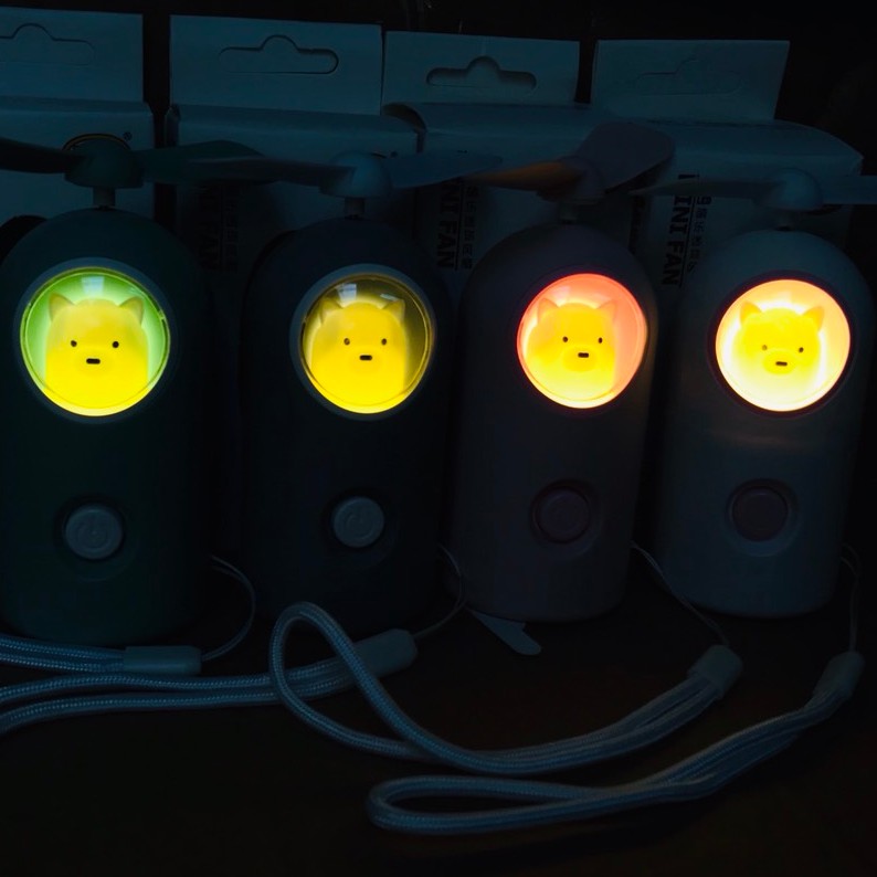 Quạt mini để bàn đèn led đầu cún siêu dễ thương model LD712