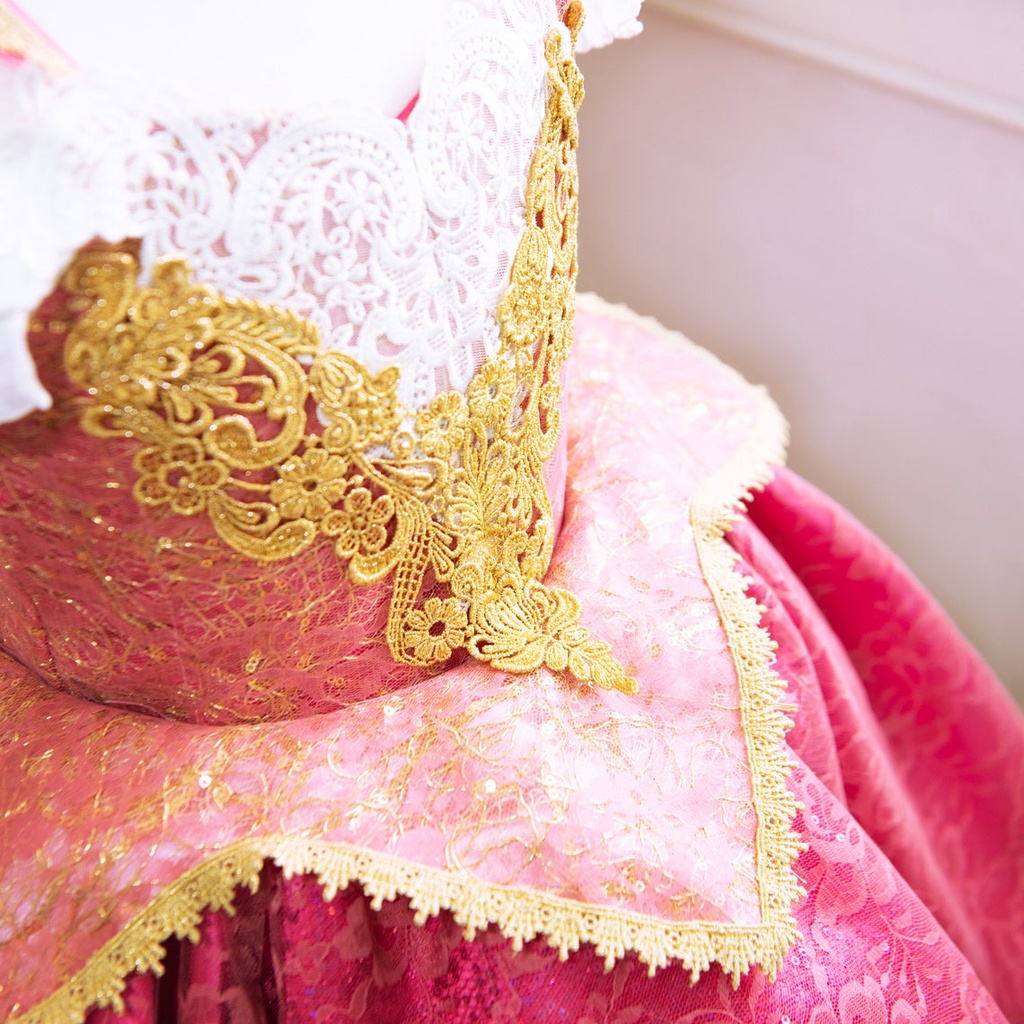 Váy công chúa dài tay trễ vai phối ren đáng yêu dành cho bé gái