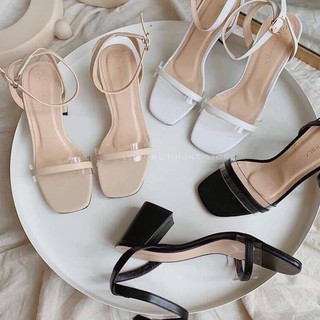 Giày sandal nữ gót vuông cao 7p