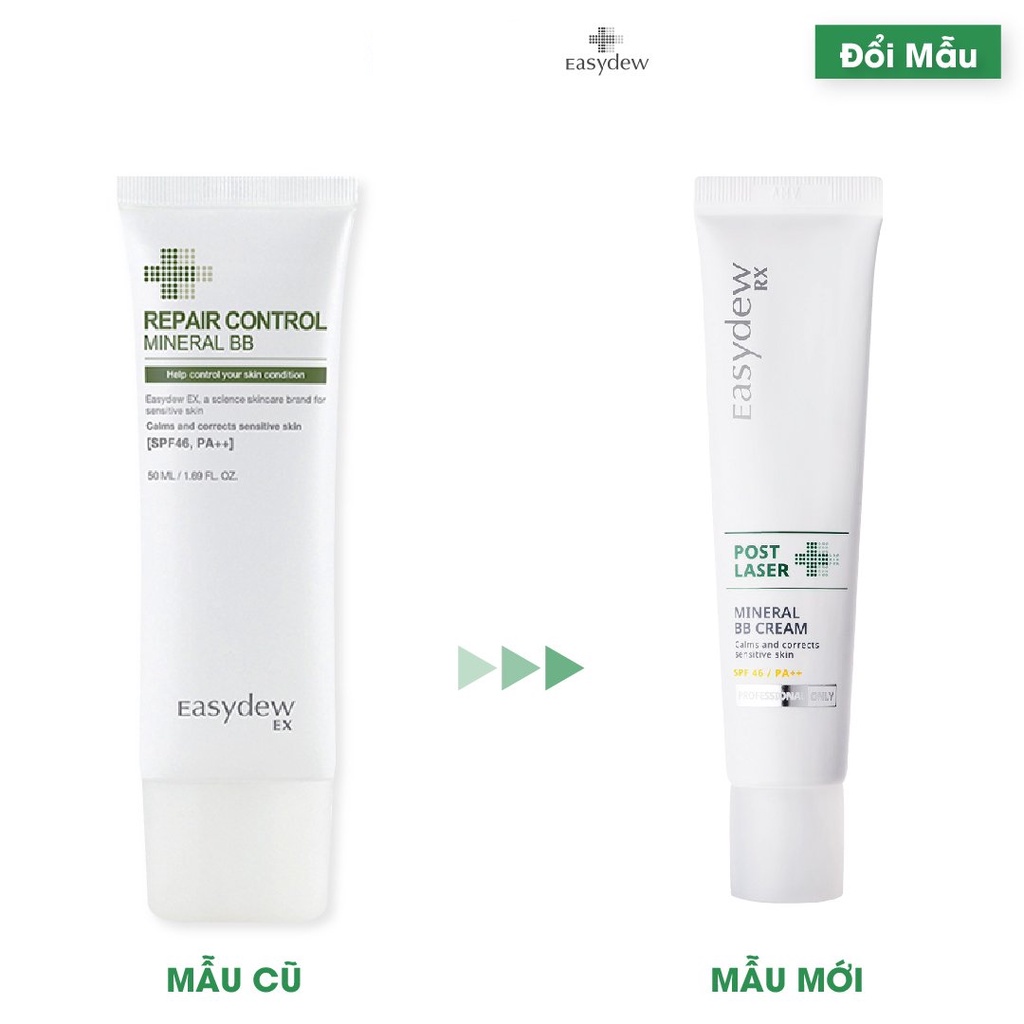 Kem chống nắng che khuyết điểm phục_hồi da sau tổn thương Easydew RX Post Laser Mineral BB Cream SPF46 PA++ 40ml