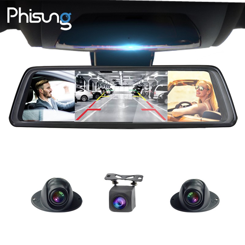 Bộ Camera hành trình 360 độ cao cấp Whexune V9 Plus tích hợp 4 camera, Android Wifi GPS - Bảo hành chính hãng 12 tháng