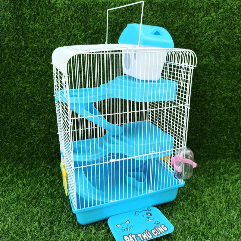 [Mã PET50K giảm Giảm 10% - Tối đa 50K đơn từ 250K] Lồng Hamster ba tầng Size Lớn đầy đủ phụ kiện kèm theo.