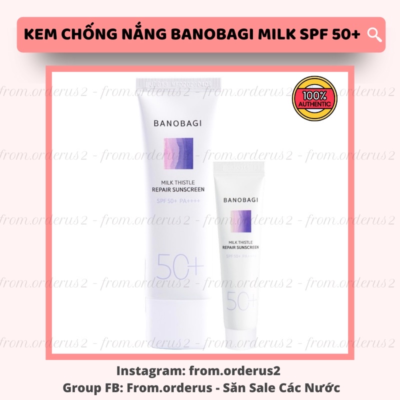 [Tặng tuýp 15ml] Kem Chống Nắng Banobagi Milk Thistle Repair Sunscreen SPF 50+ PA++++