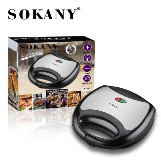 Máy nướng bánh mì sandwich SOKANY KJ-102 cho bữa sáng nhanh và tiện lợi hơn
