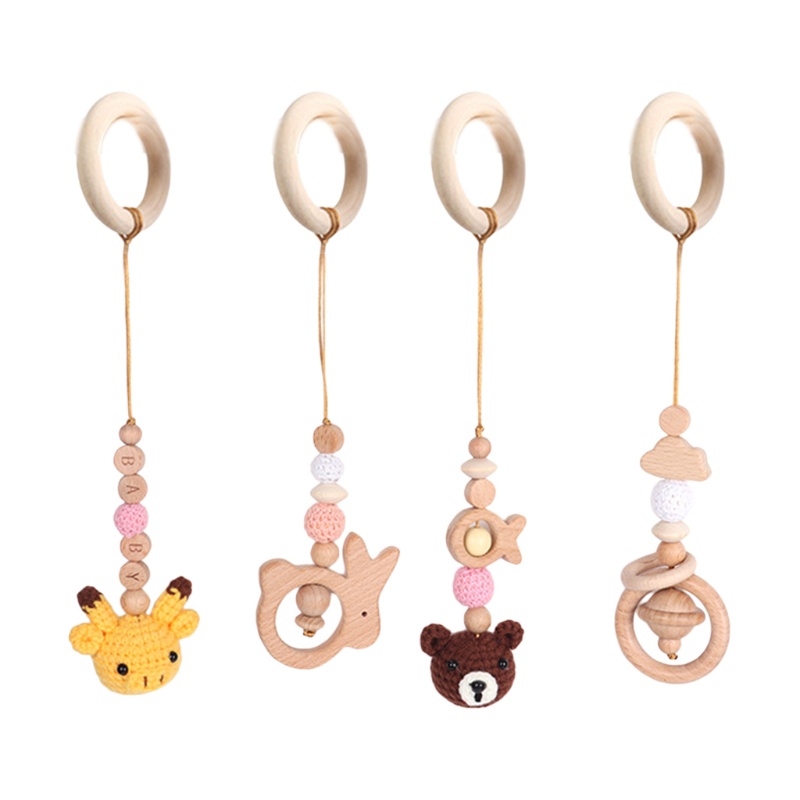 Set 4 Mặt Dây Chuyền Lục Lạc Đan Móc Treo Lục Lạc Cho Bé Sơ Sinh Mọc Răng