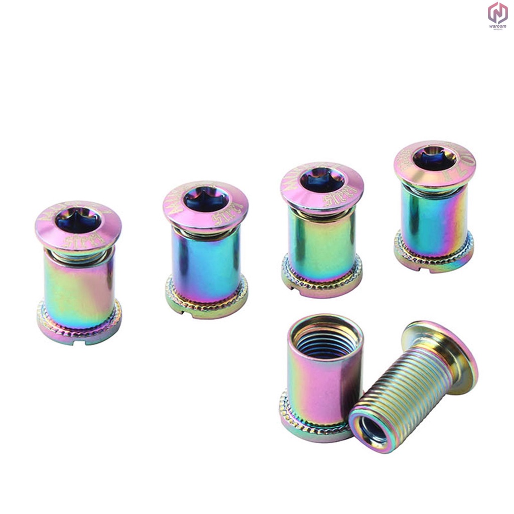 Bộ 5 ốc vít bằng thép mạ điện gắn đĩa xe đạp