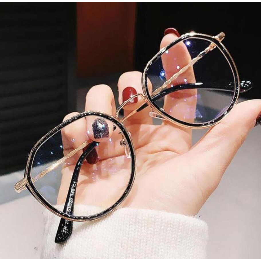 Kính Chống Tia Bức Xạ Gọng Kim Loại Thời Trang Cho Nữ
