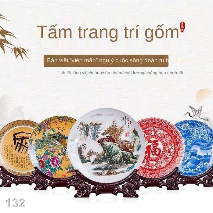 GTấm trang trí gốm sứ Jingdezhen Phòng khách Nội thất gia đình Thủ công mỹ nghệ Tủ TV Trung Quốc Lối vào Tủ rượu Trang t