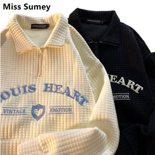 Áo sweater nữ cổ polo thêu họa tiết phong cách Hàn Quốc thời trang cổ điển