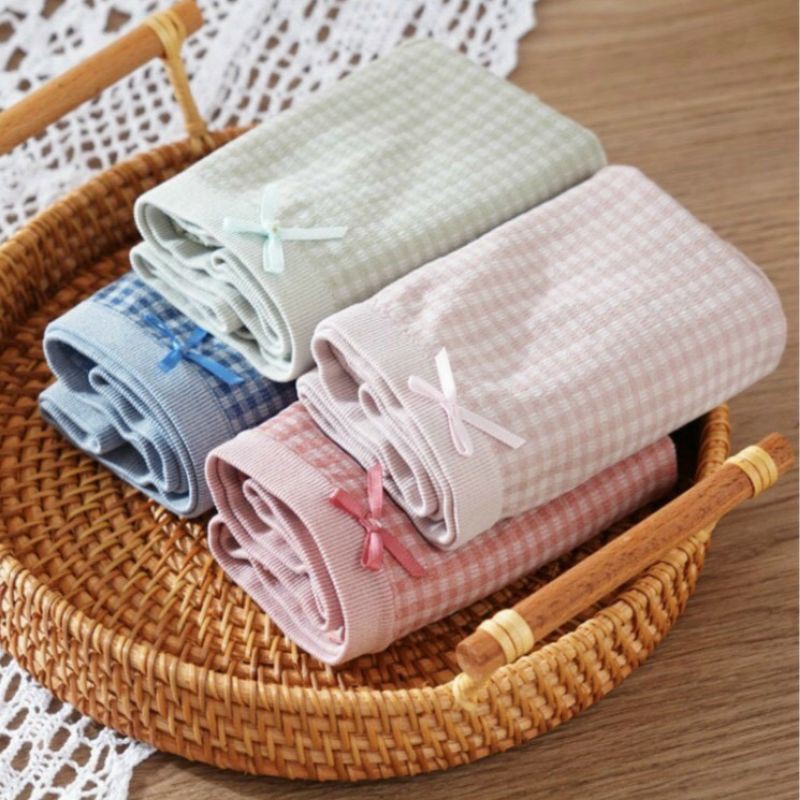 Quần lot cotton kháng khuẩn, Quần lót kẻ ô hot hit, quần chip co giãn 4 chiều, quần lót thấm hút mồ hôi | BigBuy360 - bigbuy360.vn