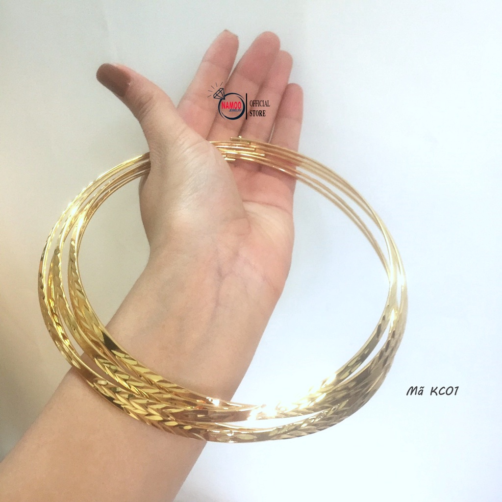 Kiềng Khía Nữ, Kiềng Cổ Vàng KC01 Bền Màu ( 1 chiếc)