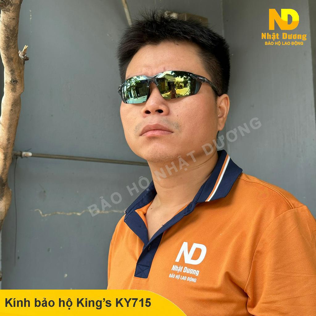 Kính bảo hộ King's KY715 tròng tráng gương cho thợ hàn, Kính chống bụi, tia UV, dùng lao động, đi xe máy