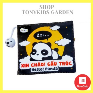 Sách vải cho bé kích thích thị giác Xin Chào Gấu Trúc thương hiệu TONYKIDS