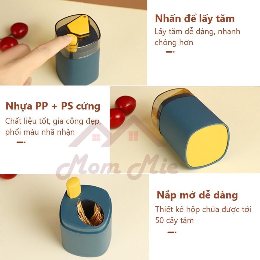 Hũ đựng tăm nút nhấn tự động, thiết kế trang nhã - Hộp đựng tăm - J140, K003