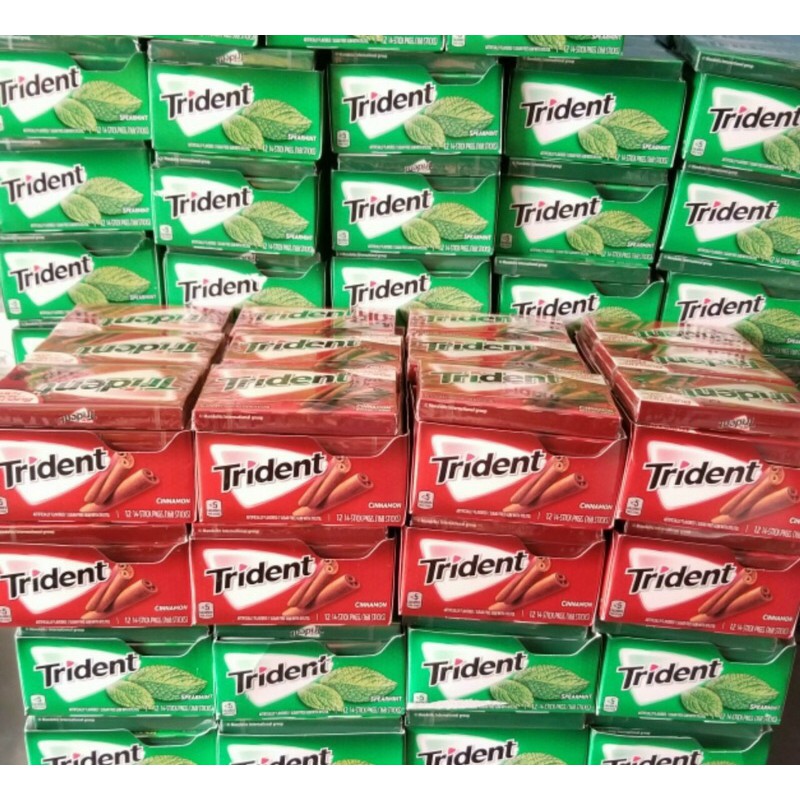 KẸO SINGUM TRIDENT MỸ KHÔNG ĐƯỜNG 14 TÉP/THANH