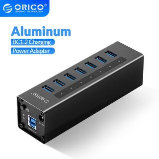 HUB Orico A3H7-V2 Hỗ Trợ 7 Cổng USB 3.0 BC1.2 Bộ Sạc USB 12V Cho Máy Tính Để Bàn OTG Macbook