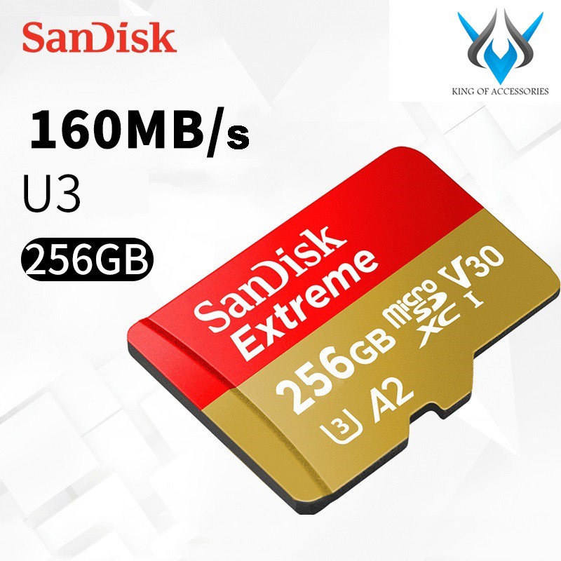 Thẻ Nhớ MicroSDXC SanDisk Extreme 256GB V30 U3 4K A2 R160MB/s - No Adapter (Vàng)