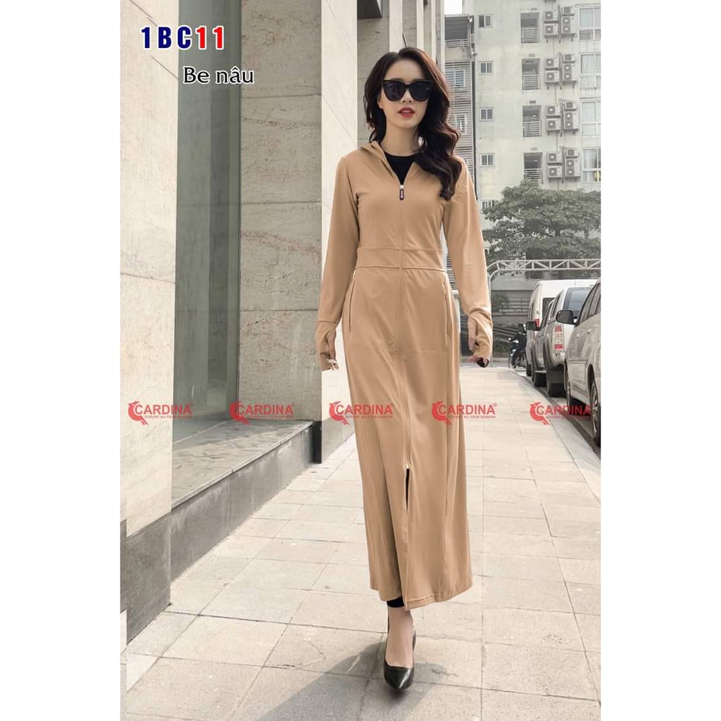 Áo Chống Nắng Toàn Thân Dáng Dài CARDINA Cao Cấp Nữ, Chất Thun Co Giãn 4 Chiều, Chống Tia UV, Mềm Mát