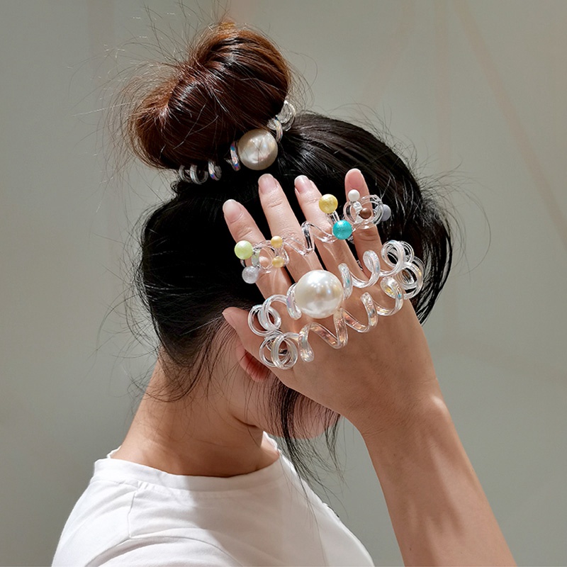 Dây Cột Tóc Đính Ngọc Trai Nhân Tạo Thời Trang Phong Cách Hàn Quốc