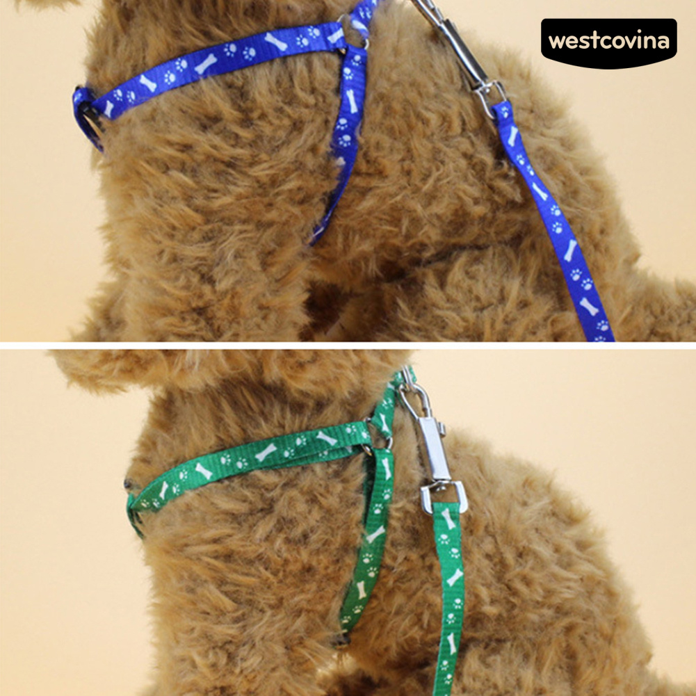 Dây Dắt Thú Cưng In Họa Tiết Xương Có Thể Điều Chỉnh