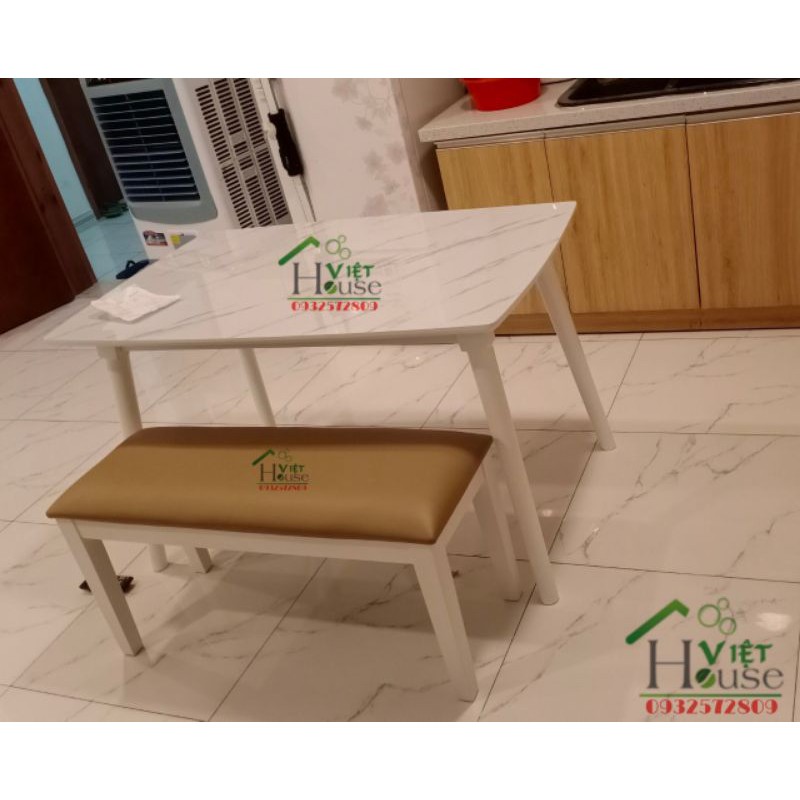 Combo Bàn ăn giả đá và ghế bench nhỏ gọn, xinh (Freeship nt HCM, Dĩ An, Biên Hoà)