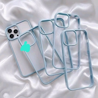 Ốp lưng iphone 13,13 pro,13 pro max lưng trong viền màu xanh dương mới.
