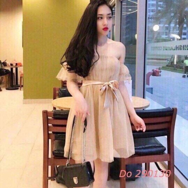 ĐẦM CÔNG CHÚA BẸT VAI tặng bông tai thái . thích hợp chị em đi tiệc, ăn cưới