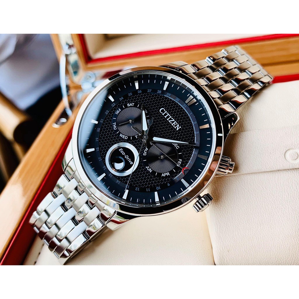 Đồng hồ Nam chính hãng Citizen Eco-Drive AP1050-56E-Máy sử dụng Năng lượng ánh sáng-Dây kim loại thép không gỉ-Size 42mm