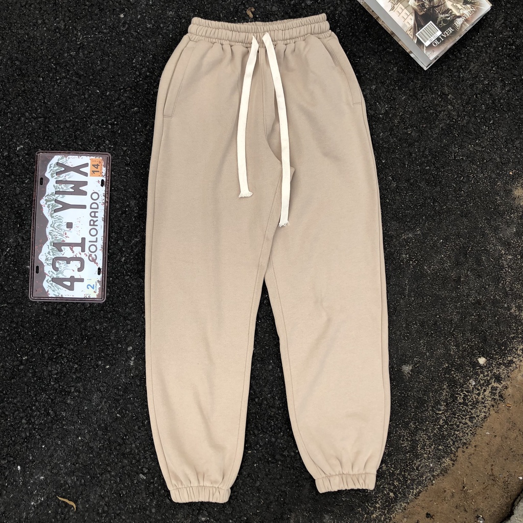 Quần jogger pants unisex DATINO bo chun chất thun nỉ bông 100% cotton, cạp xỏ dây drawstring bảng lơn