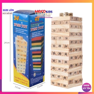 Bộ Rút Gỗ Size Lớn, Thanh Gỗ Xếp Hình, Đồ Chơi Cho Bé, Đồ Chơi Trẻ Em