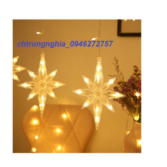 BỘ ĐÈN LED RÈM 6 HÌNH SAO BẮC CỰC 6 NGÔI SAO - MÀU VÀNG