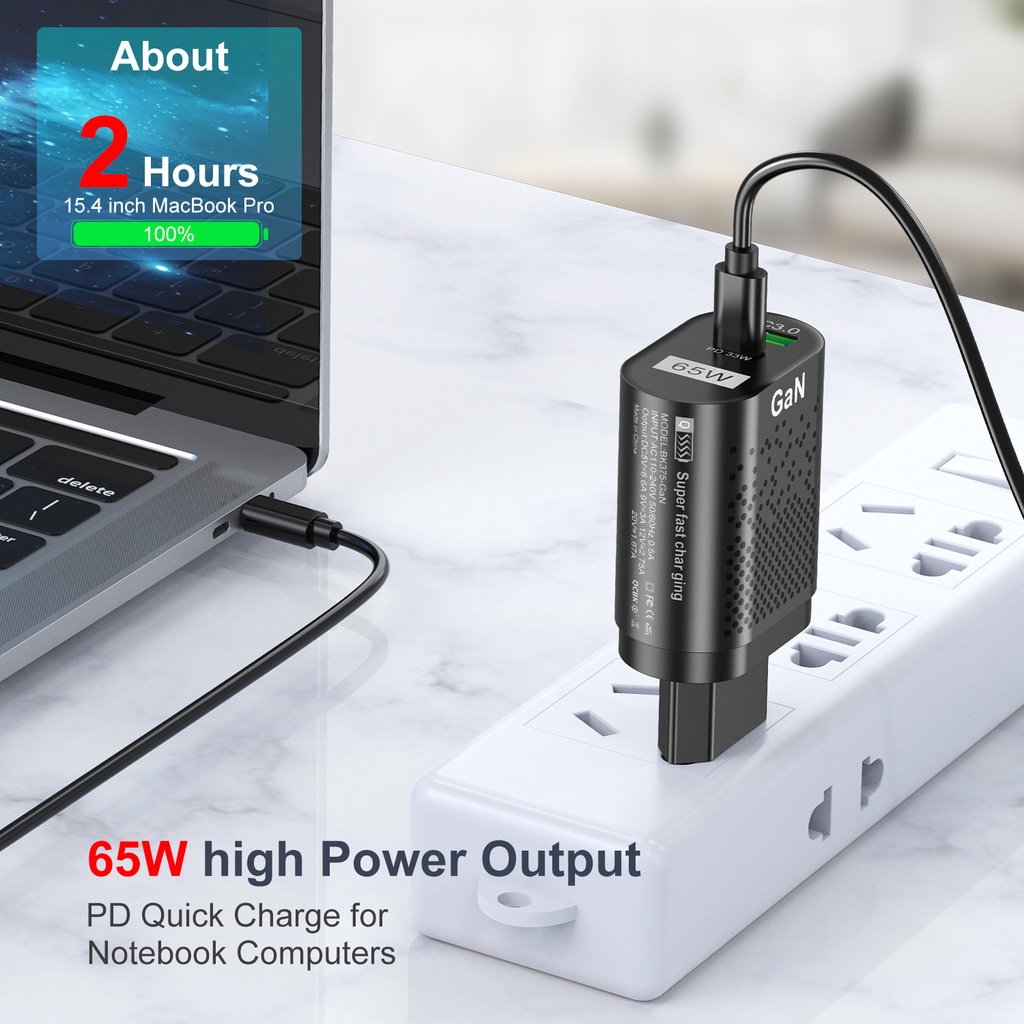 Củ sạc nhanh 65W PD 33W USB Type C PD QC 4.0 3.0 cao cấp