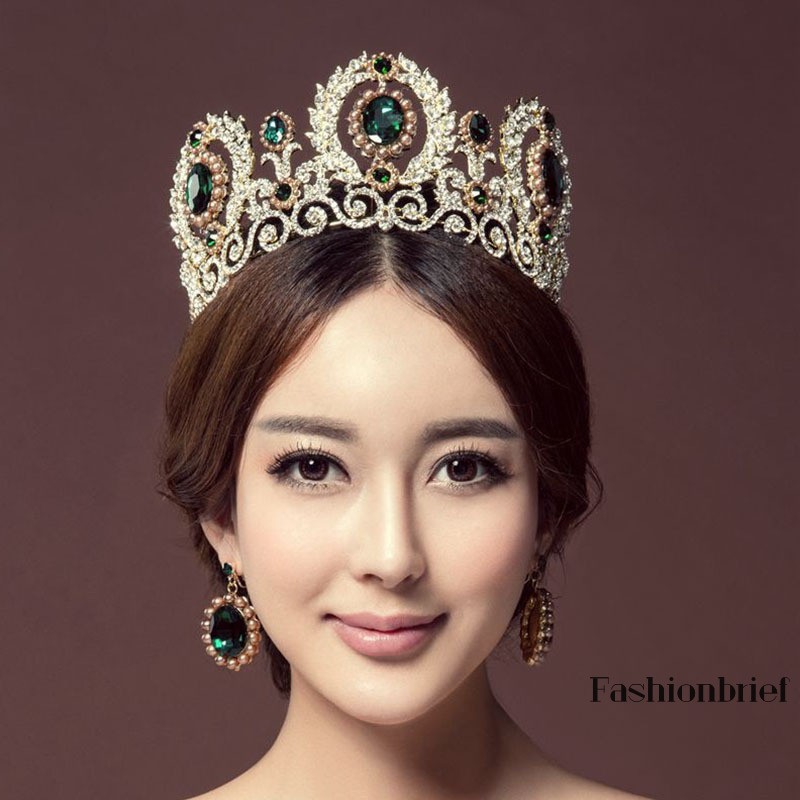 Bộ vương miện &amp; hoa tai kiểu dáng sang trọng cho nữ