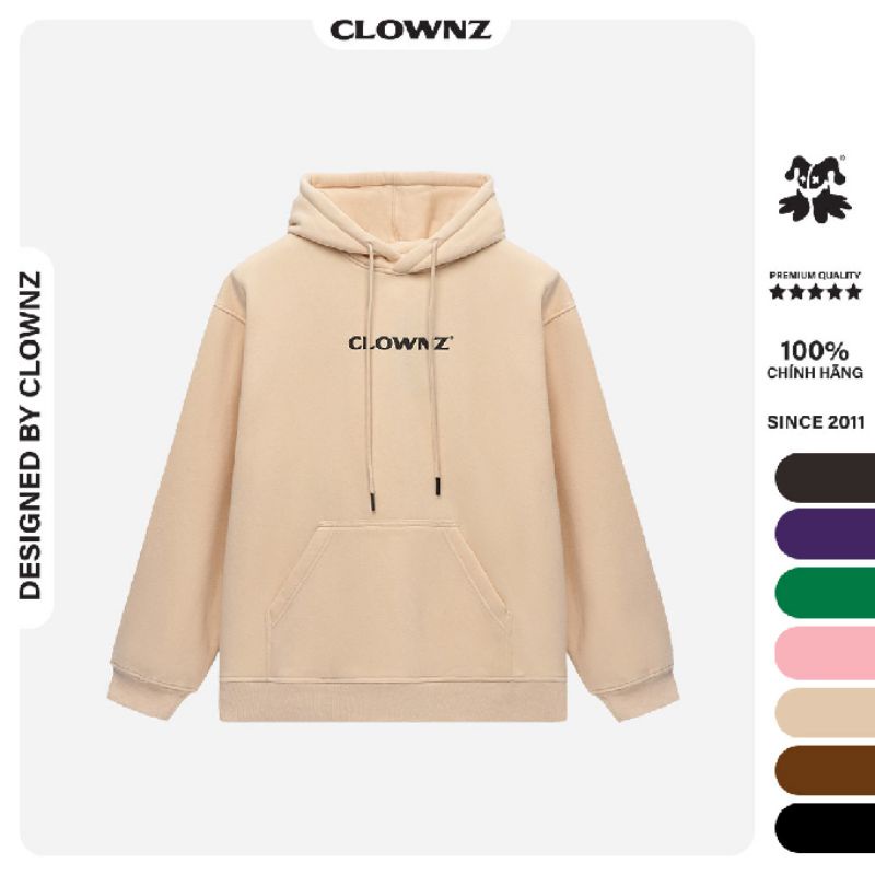 Áo hoodie local brand Clownz Basic trơn V3, 7 màu, vải nỉ bông, unisex nam nữ, form rộng | BigBuy360 - bigbuy360.vn