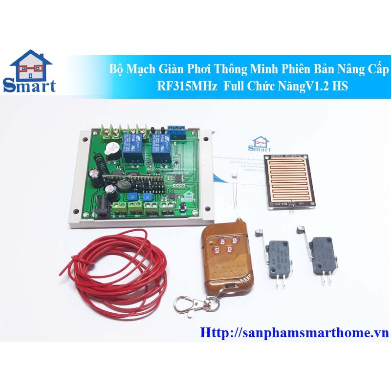 Bộ mạch giàn phơi thông minh kèm tay rf