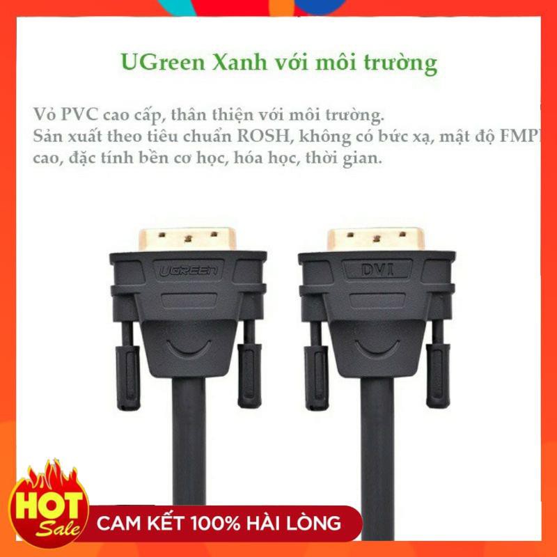 [Chính Hãng] Cáp DVI 24+1 Ugreen (11606) Dài 1.5M-Dây cáp Dvi mạ vàng 24k bảo hành chính hãng 12 tháng