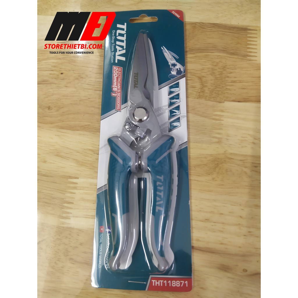Kéo Thợ Điện Cao Cấp Chắc Chắn 178mm - 200mm Total / THT117871 / THT118871 / Thép Không Gỉ / Kéo Có Răng