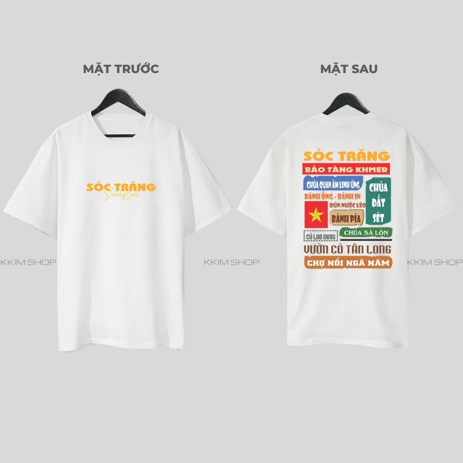 Áo thun tay lỡ SÓC TRĂNG, Áo phông 63 tỉnh thành Form rộng oversize, chất liệu Cotton KKIMSHOP