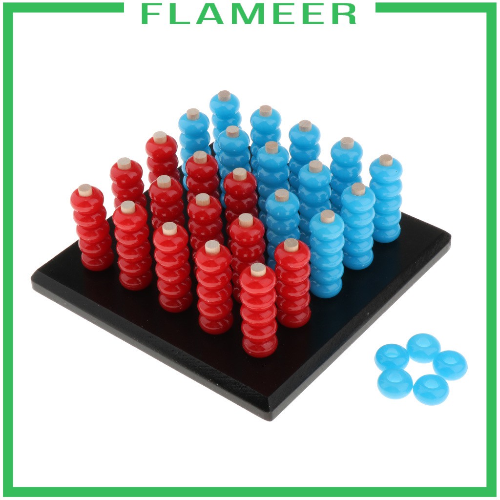 [FLAMEER]  Puzzle Game Five/Four in a Row Go Gobang Game Set Wooden Board &amp; Pieces