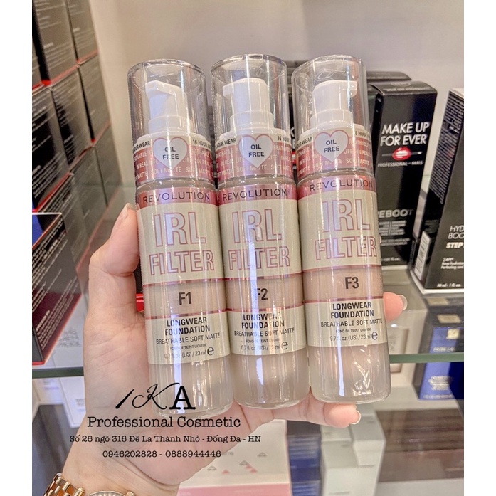 Kem nền trang điểm Makeup Revolution IRL Filter Longwear Foundation 23ml