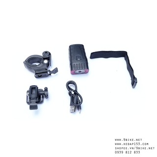 Đèn Pha Xe Đạp HJ-050 Super Lava Pin Sạc Usb