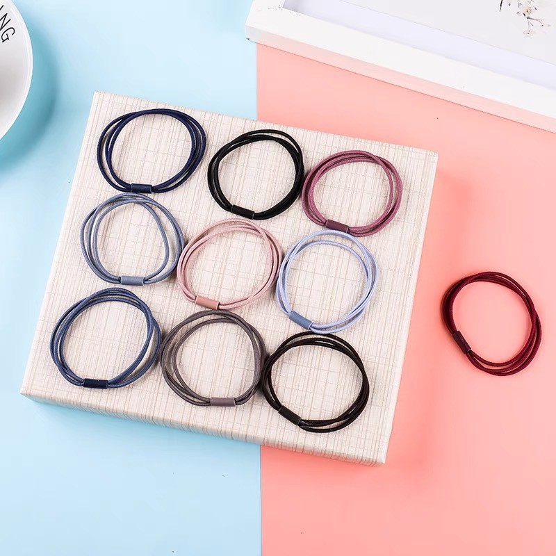 Dây buộc tóc Nhatstore cột tóc trơn co giãn tốt