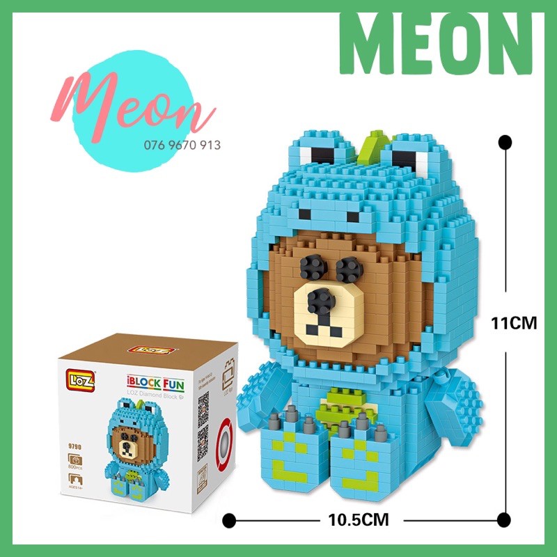 Xếp hình lego gấu brown - miniblock Line friend Brown Dragon - size L