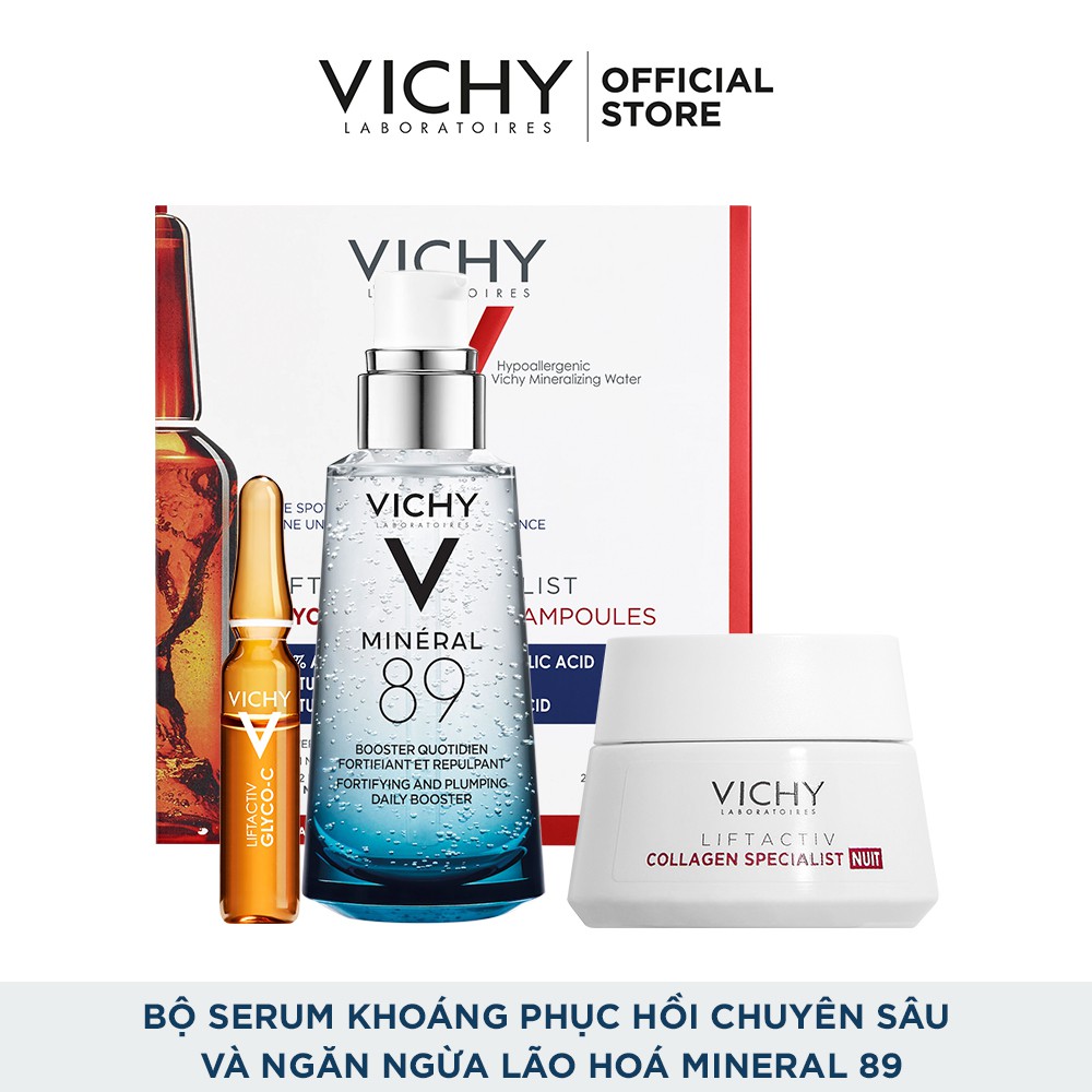 [Mã FMCGMALL -8% đơn 250K] Bộ serum khoáng phục hồi chuyên sâu và làm sáng da Vichy Mineral 89 | BigBuy360 - bigbuy360.vn
