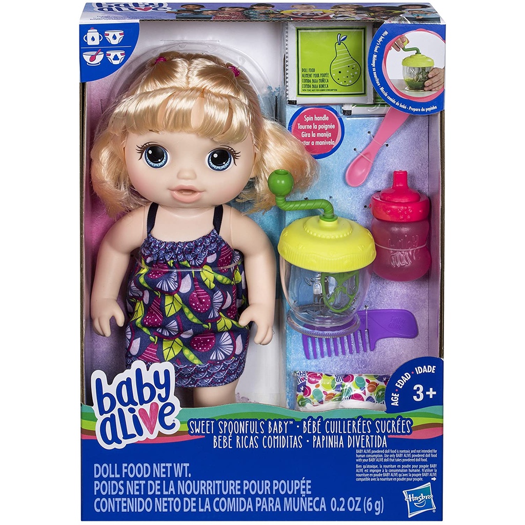 Baby Alive Sweet Spoonfuls Blonde Baby Girl Doll Búp Bê Bé Gái E0586 Dễ Thương Xinh Xắn Đáng Yêu