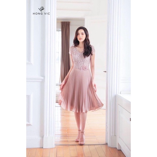 Đầm Hong vic ren size s