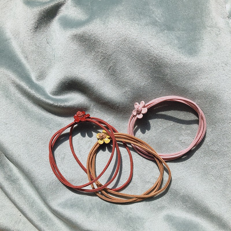 Dây Buộc Tóc Co Dãn Trang Trí Hoa Xinh Xắn Cho Nữ B507