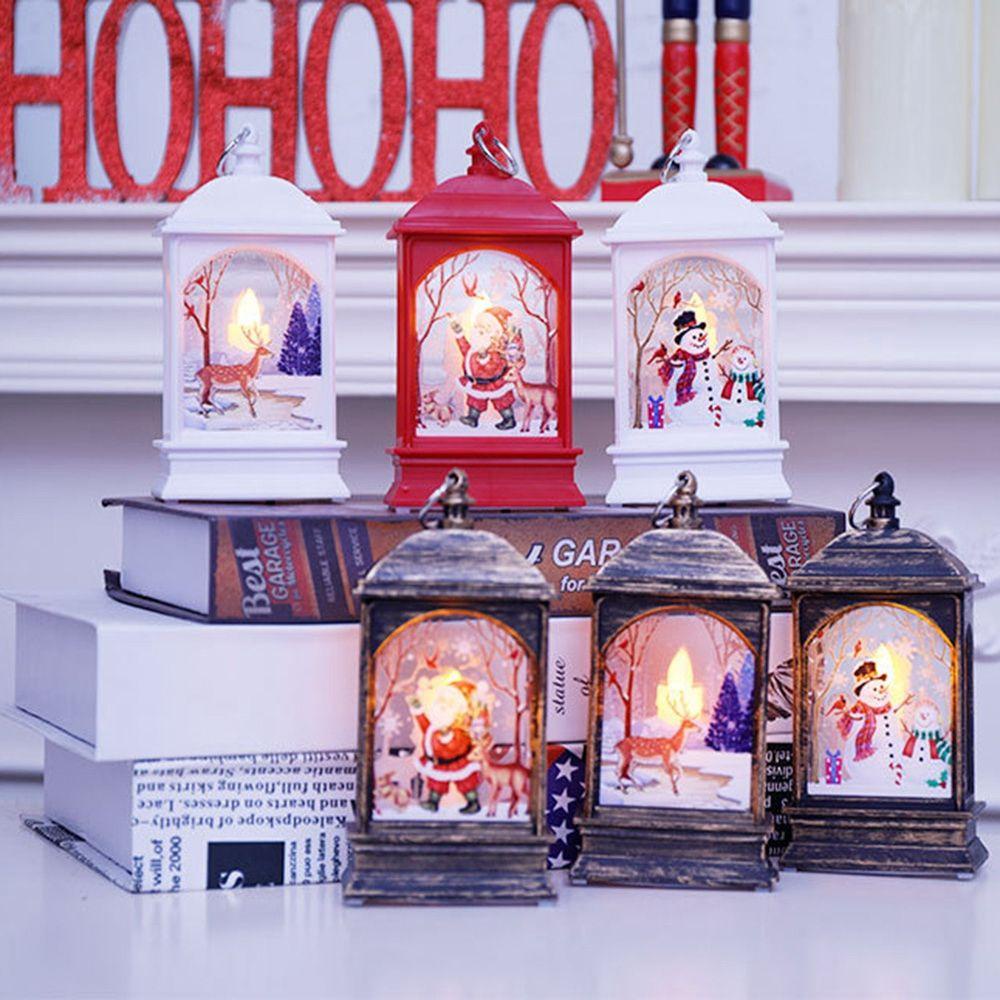 Lồng Đèn Nến Hình Ông Già Noel Tuần Lộc Dùng Trang Trí Nhà Cửa Dịp Giáng Sinh