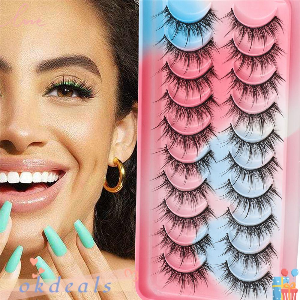 Bộ 10 Cặp Lông Mi Giả Hiệu Ứng Mắt Mèo Tự Nhiên OKDEALS