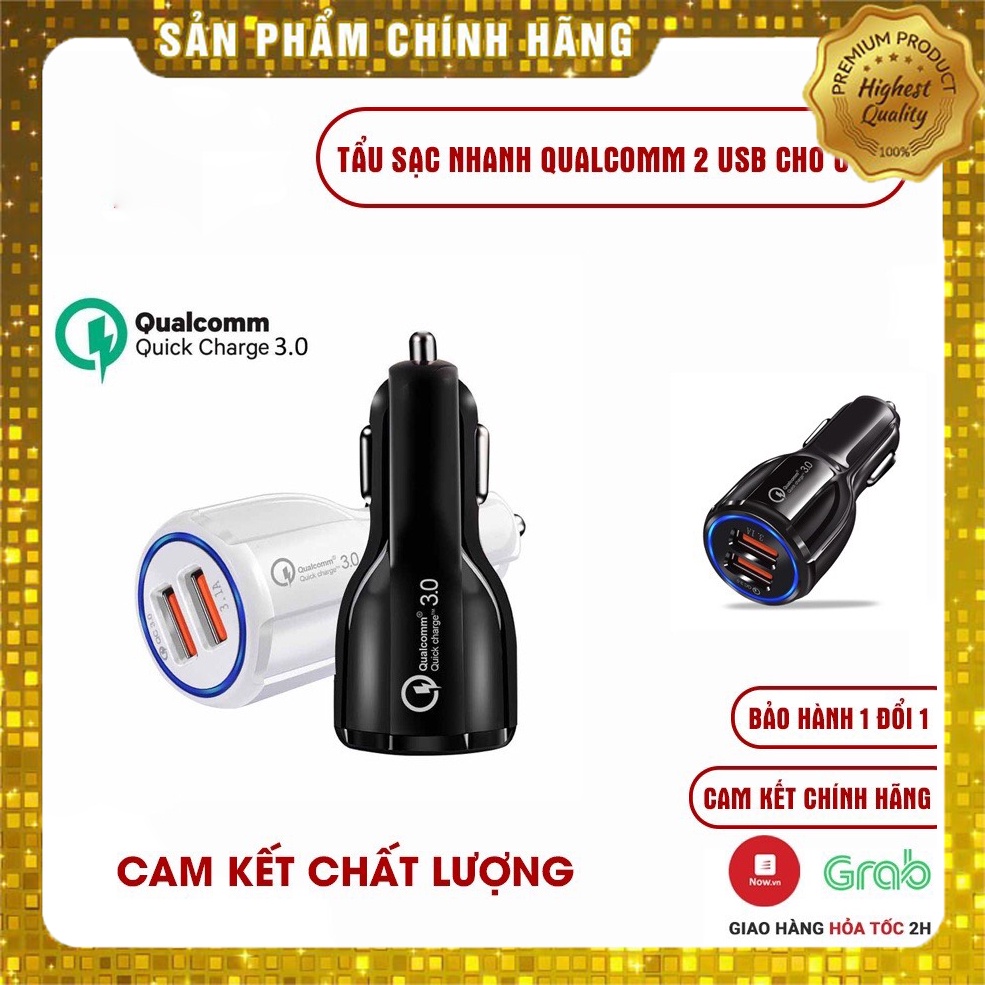 Tẩu Sạc Ô tô Chia 2 Cổng USB Cốc Sạc Nhanh USB Qualcom 12V Quick change